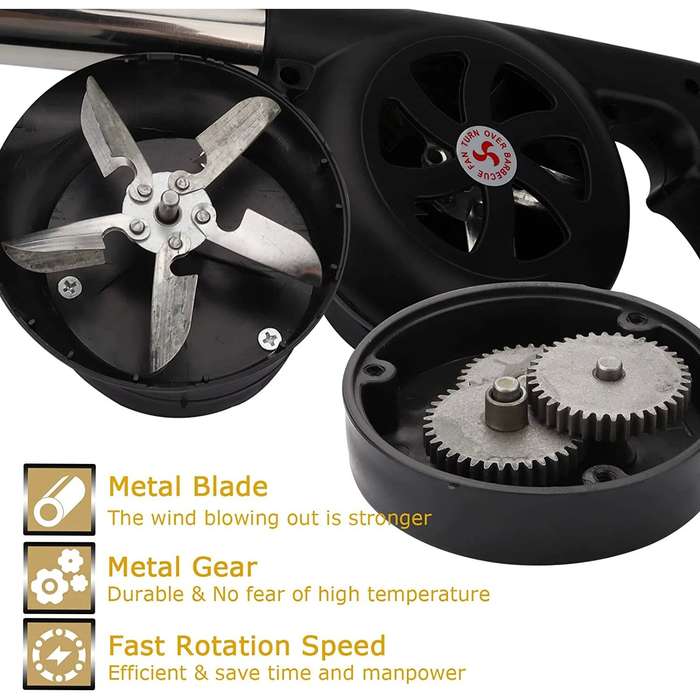 Outdoor Barbecue Fan Hand-cranked Air Blower Portable BBQ Grill Fire Bellows Tools Picnic Manual Bar