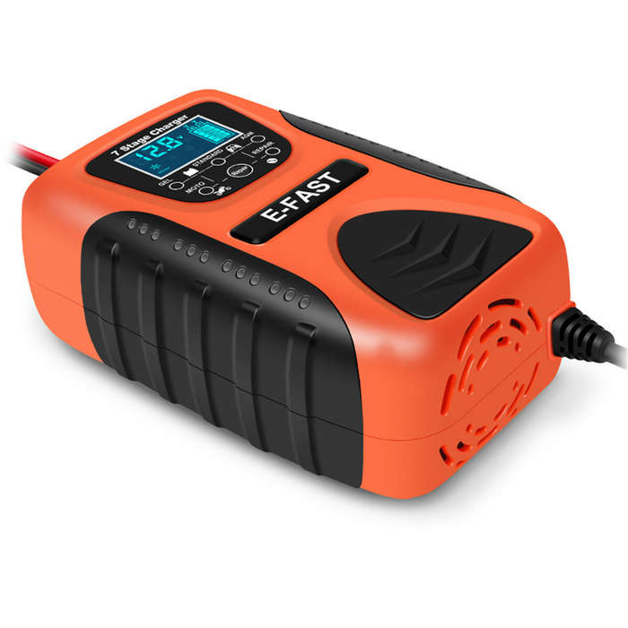 AU Plug - E-FAST 12V 7A Pulse Repair LCD Battery Charger For Car Motorcycle Lead Acid Battery Agm Ge