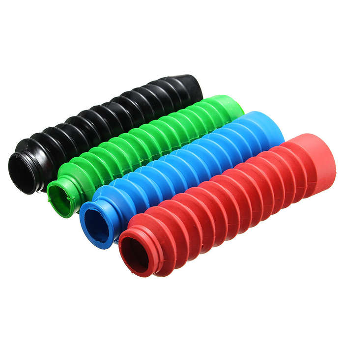Red - Pair Motorcycle Rubber Front Fork Cover Protector Gaiters Boot Gaitor 4 Colors