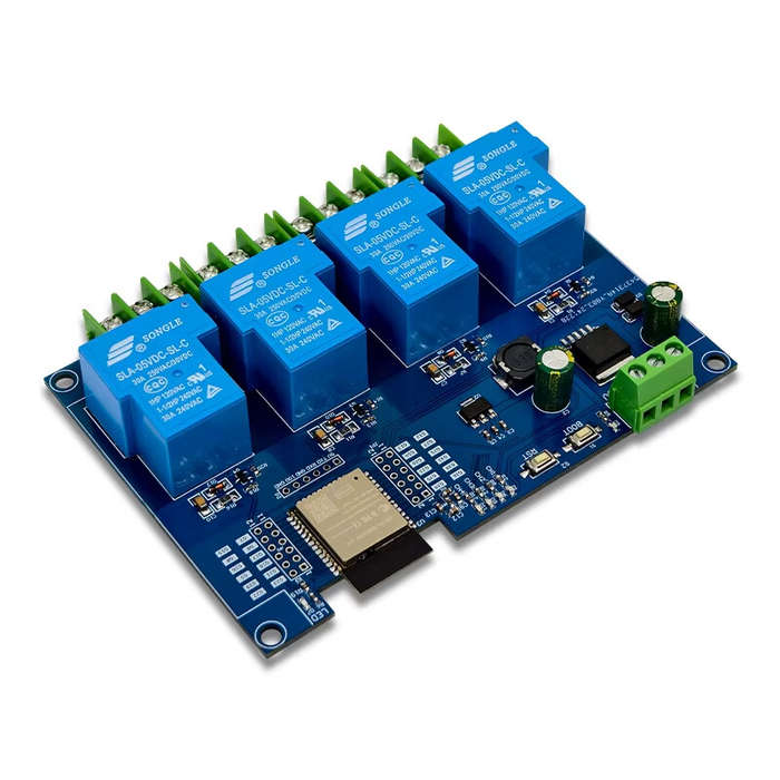 Board Only - LC DC7-28/5V Power Supply ESP32 WiFi bluetooth Four-way 30A Relay Module ESP32 Developm