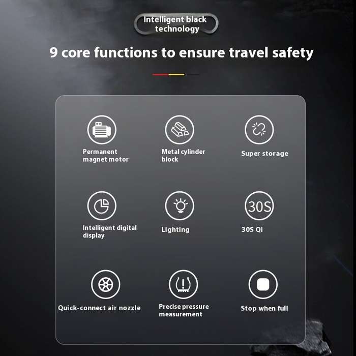 Black - Multi-Function 120Psi Cordless Handheld Air Pump Portable Tire Inflator For Car Bicycle Moto