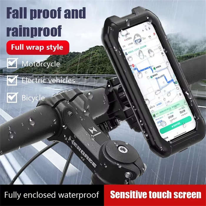 Black - XANES 7-inch Bicycle Phone Holder Support TPU Touch Screen Waterproof Universal Bike GPS 360