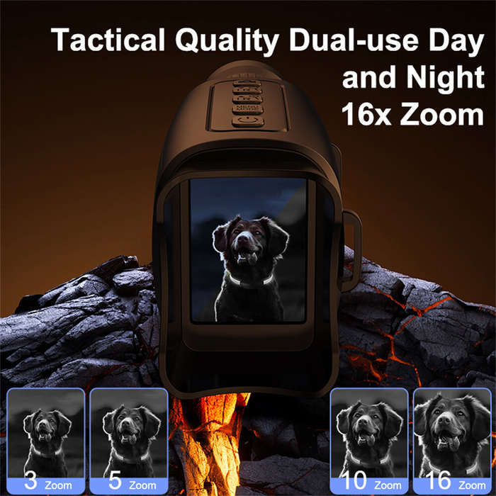 Black - IPRee Monocular Night Vision Device 1080P HD Infrared Camera 16X Digital Light Zoom Telescop