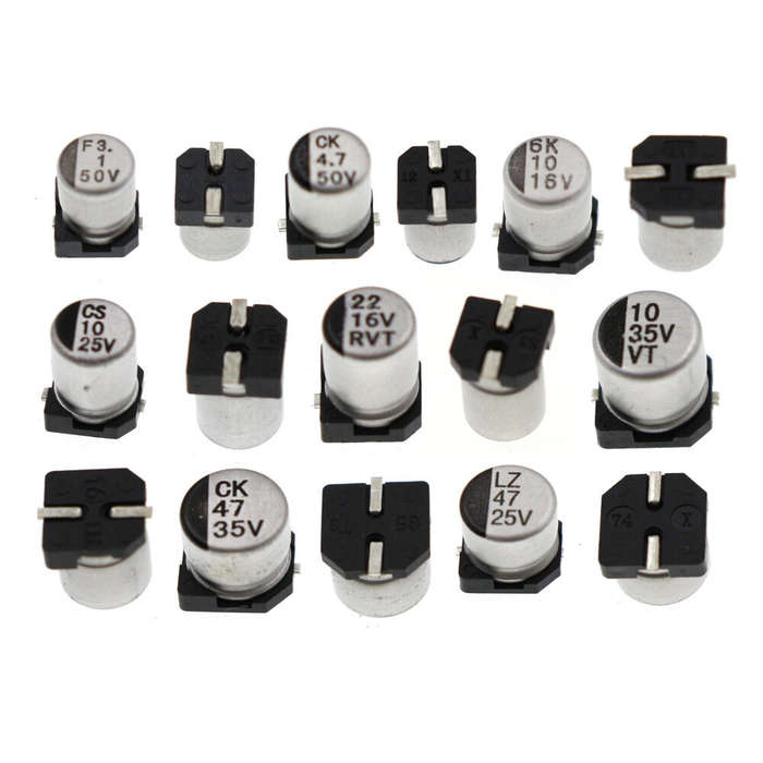 1UF~1000UF 6.3V-50V 400Pcs 24Value SMD Aluminum Electrolytic Capacitors Assortment Kit