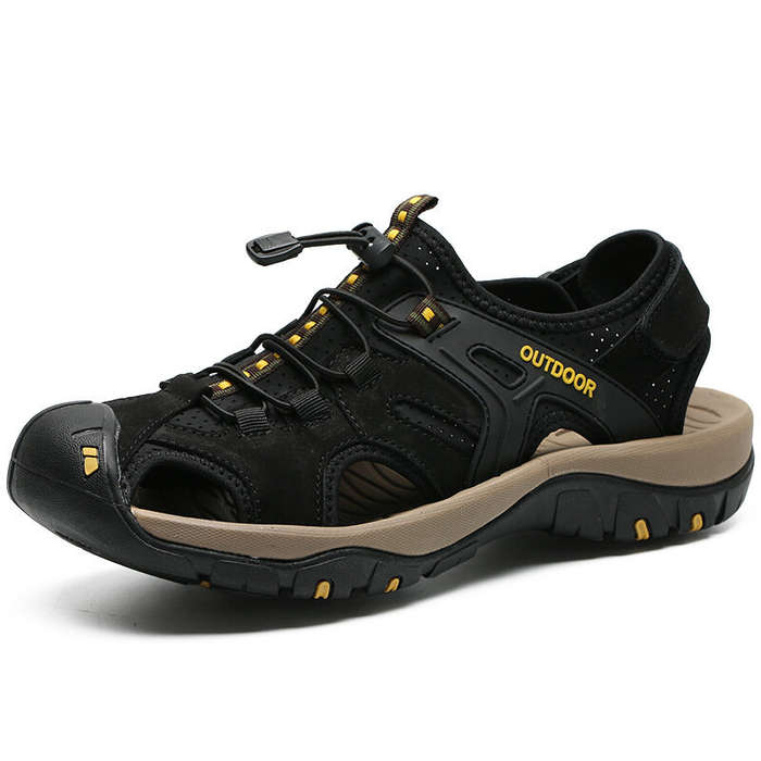 41 Yard EU - Men's Sandals Genuine Leather Summer Shoes Retro Outudoor Man Sandalias Vintage Fashion