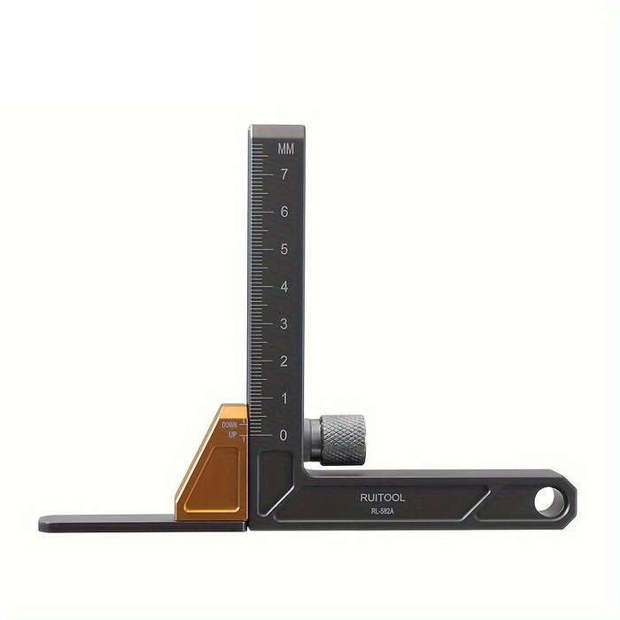 Metric - Aluminum Alloy Height Gauge Adjustable Table Saw Depth Measuring Tool Inch Metric Units Pre