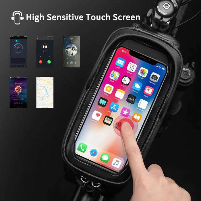 ROCKBROS 1.7L Cycling Bag 8 Inch Phone Bicycle Bag Touch Screen Top Tube Handlebar Waterproof Bike B