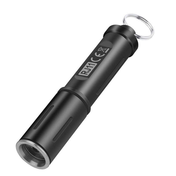 Black - SEEKNITE RJ11 Keychain Flashlight 120LM 3W LED Keychain Light AAA Battery Mini Torch Waterpr