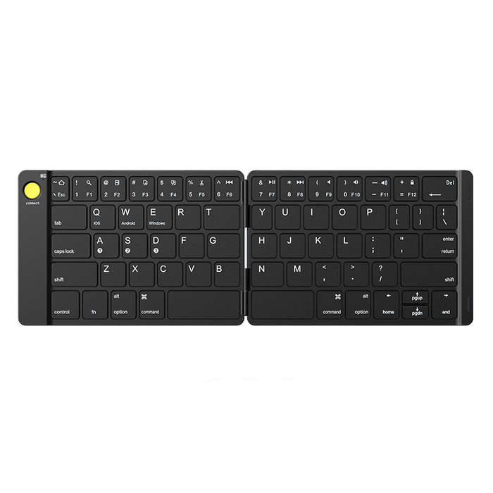 Black - Delux MF10 Foldable Keyboard and Mouse Set Ultra Slim Wireless bluetooth Keyboard & Mouse Co