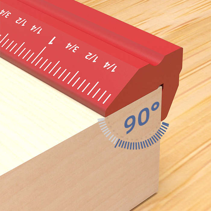 Metric - ENJOYWOOD 4PCS V Shape Ruler 7/9/12/22inch Portable Woodworking Tool with Double-Sided Impe