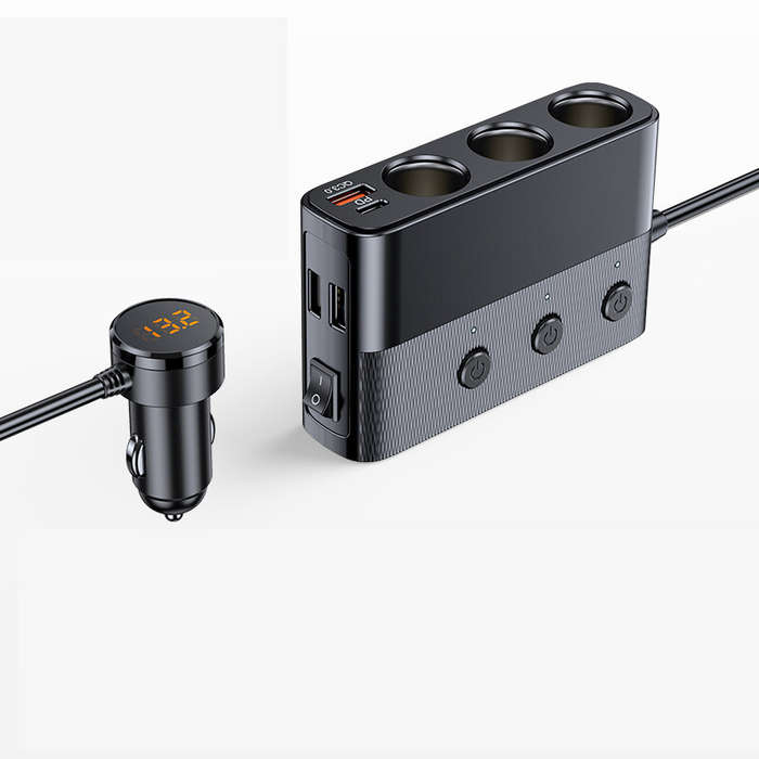 12V-24V 128W Car Charger Splitter Quick Charge PD QC 3.0 Power Socket Splitter 4 in 1 USB Charging S