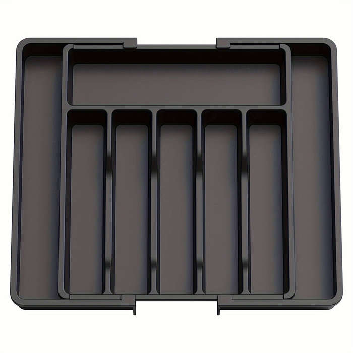 Gray - Cutlery Organizers Expandable Cutlery Bins Large Capacity Cutlery Storage Holders for Drawers