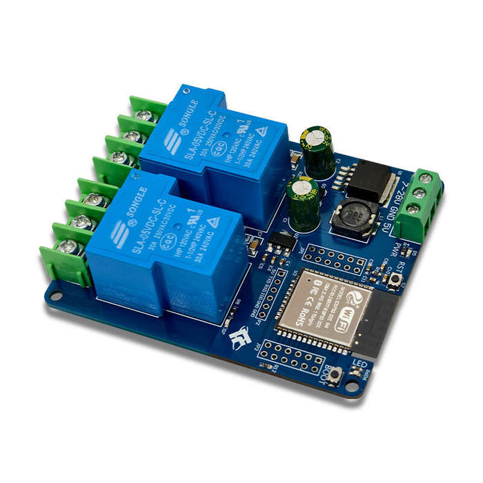 Board Only - LC DC7-28/5V Power Supply WiFi bluetooth Dual Channel 30A Relay Development Board ESP32