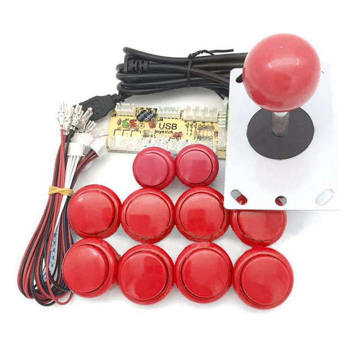 Blue - Retro Arcade Console Game Joystick Rocker USB Wired Fighting Controller Arcade Station for PS