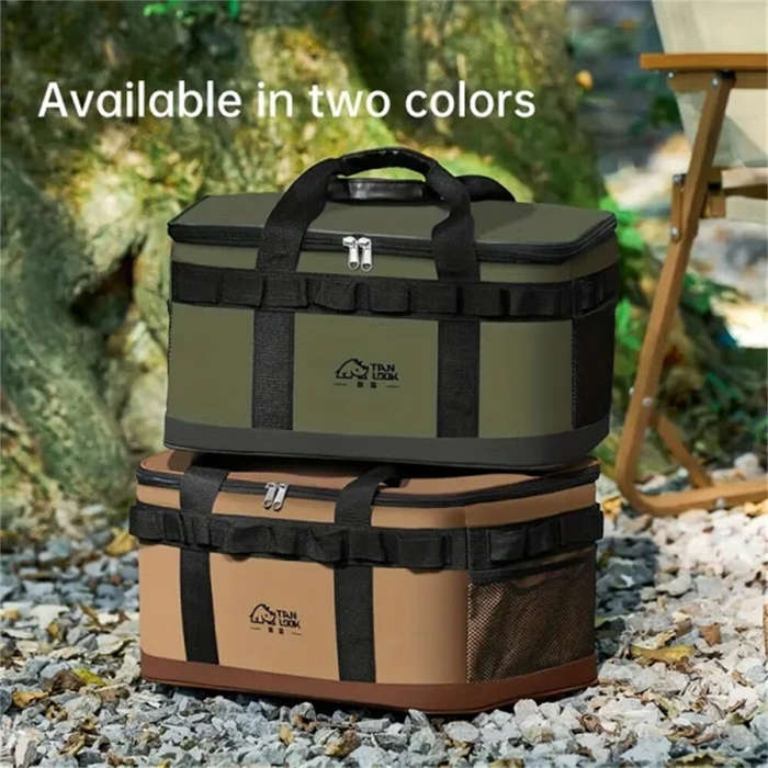 Khaki - IPRee Camping Storage Bag Tableware Storage Bag Camping Cooking Utensil Organizer Cookware U