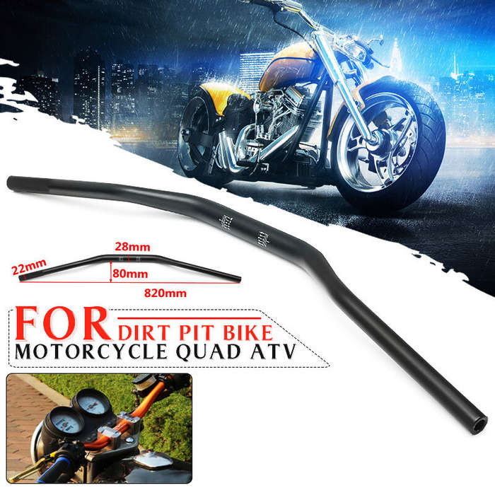 Black - Motorcycle Handlebar 28mm 1 1/8inch Handle Fat Bar Wide for Dirt Pit Bike ATV Quad Motocross