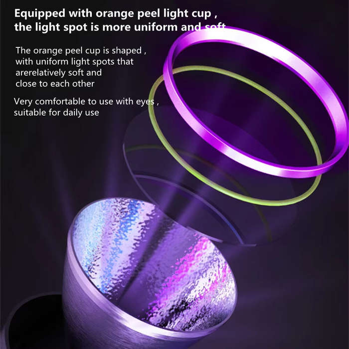 Black - Powerful 4-core 365NM UV Flashlight With 26650 Battery High Power Black Mirror Purple Light