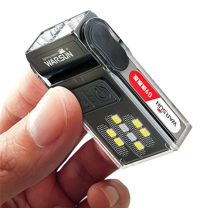 Black - Warsun G9 Hands Motion Sensor LED Clip Headlamp Portable Super Bright Rechargeable Headlight