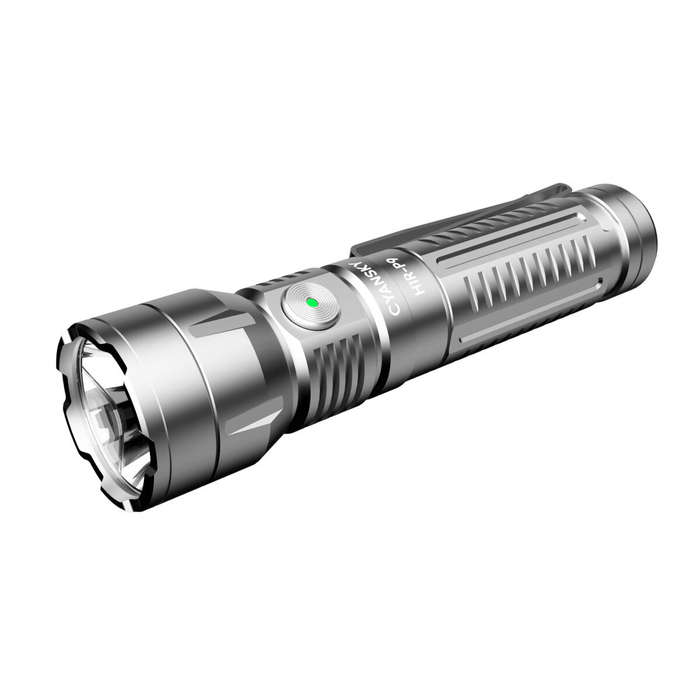 Black - CYANSKY H1R-P9 14500 Battery Compact EDC Flashlight with 1300 Lumens High Power Output, USB-