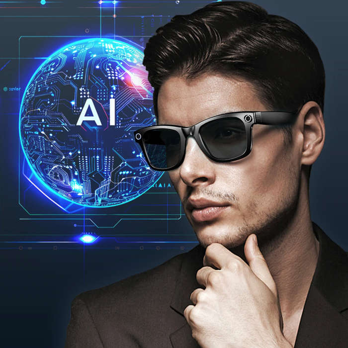 Sunglasses - W610 AI Smart Glasses with HD Camera 8MP 32MP Interpolated WiFi bluetooth Call 3D Stere