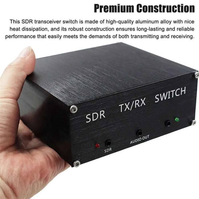 EU Plug - Transceiver Switch SDR Aluminum Alloy 100W Max TX Power 0.3dB Insertion Loss 38dB RX Isola