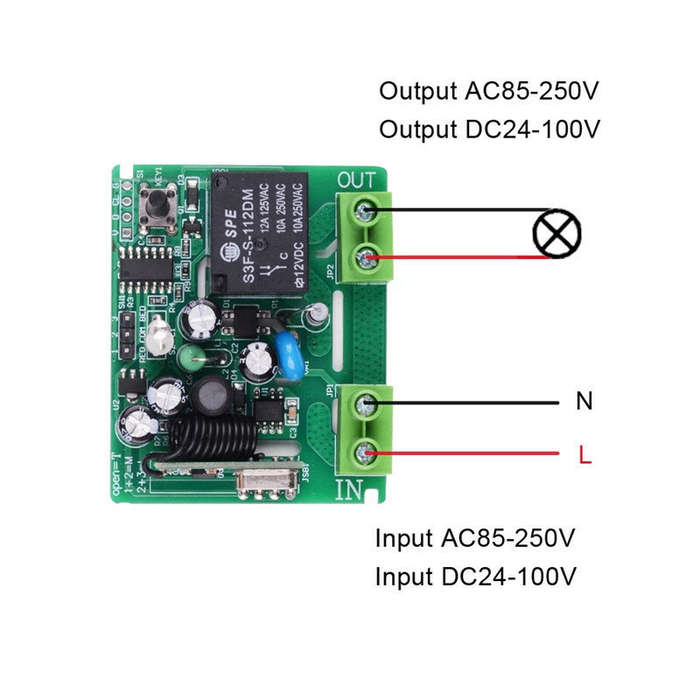 433 MHz - Smart Home AC110V 220V Single1 Channel Remote Controller Receiver Wireless RF Radio Freque