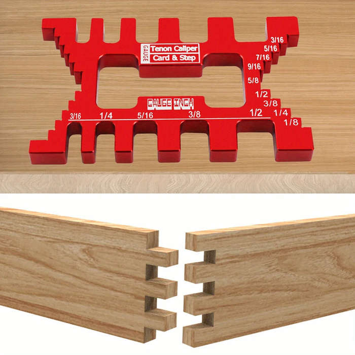 Black - Aluminum Dovetail Jig Precision Tenon Gaps Gauge Woodworking Tenon Caliper Table Saw Depth G