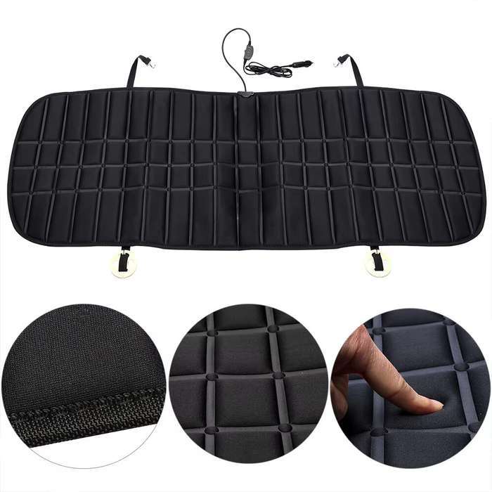 Brown - 12V Auto Heated Car Seat Cover Rear Seat Heated Cushion Heating Warmer Cushions Auto Heating