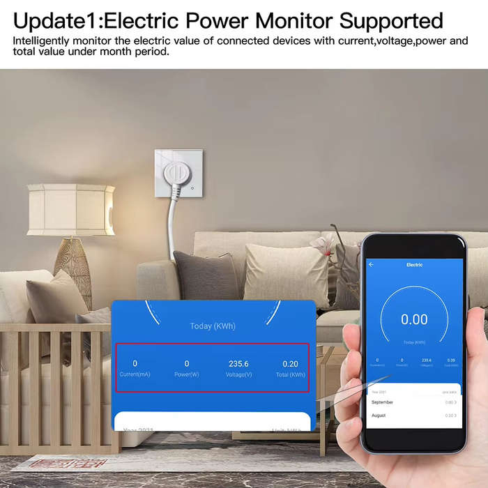 Black - Tuya WiFi Smart 16A EU Socket Glass Panel Outlet Power Monitor Touch Plug Relay Status Light