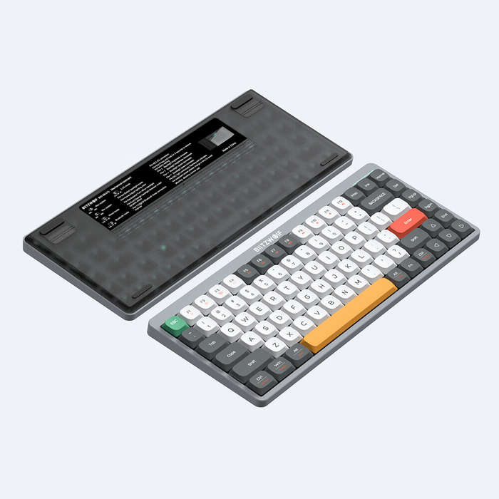 BlitzWolf BW-Mini75 Low Profile Wireless Mechanical Keyboard Triple Mode 84 Keys RGB Hot Swappable K