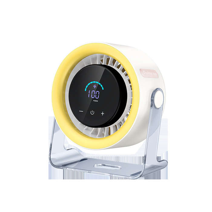 Pink - Portable Turbo Fan with Digital Display 100-Speed Mini Air Circulator for Wall Mount & Deskto