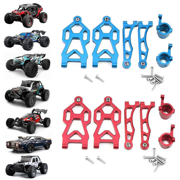 Blue - Front Upper Lower Swing Arms Steering Cup For 1/16 SCY 16101 16201 JJRC Q117 Q130 Q132 Metal