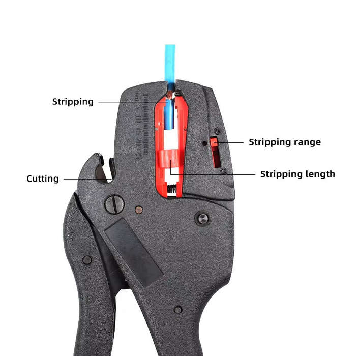 Black - FS-D3A Multifunctional Integrated Wire Stripper 0.5-10mm Self-Adjusting Tool for Wire Stripp