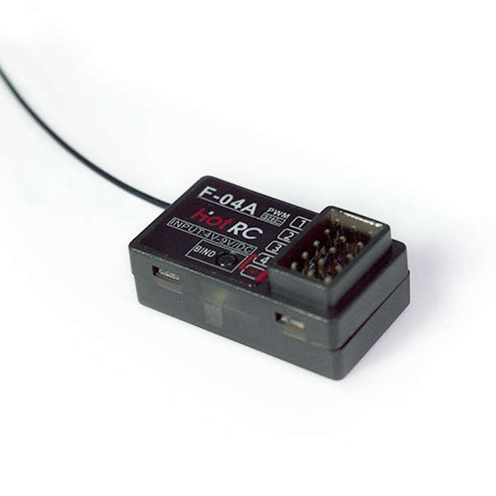1 PC - HOTRC F-04A 2.4GHz 4CH PWM Receiver Compatible with HT-5A HT-6A HT-8A HT-10 DS600 DS800 DS-4A
