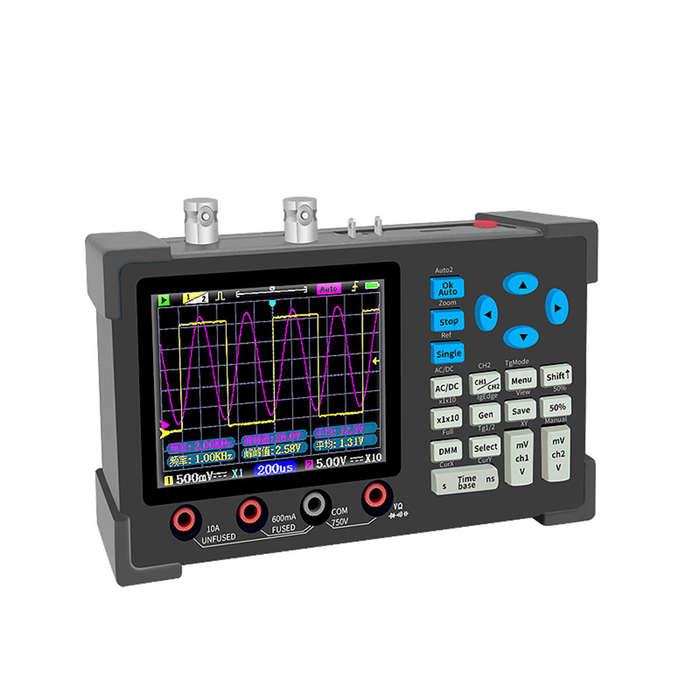 3 in1 Digital Oscilloscope Multimeter Signal Generator 120MHz IPS Display Dual Channel FFT Zoom Mode