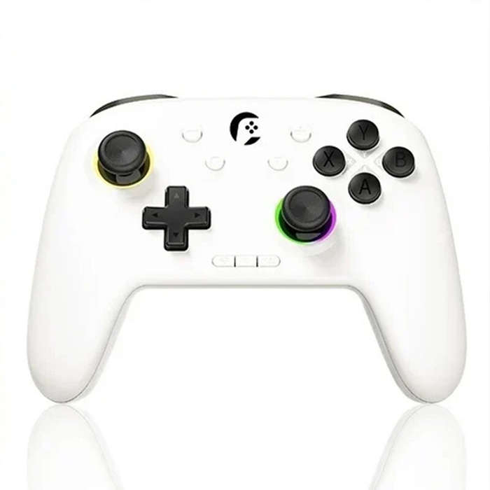 White - EWEADN D8 Tri-mode Wireless Game Controller with Hall Effect Rocker RGB Light 1KHz Return Ra