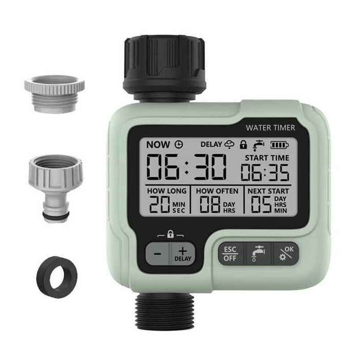 Powered By 2 AA Batteries Automatic Watering Timer Garden Irrigation Controller Outdoor With LCD Dis