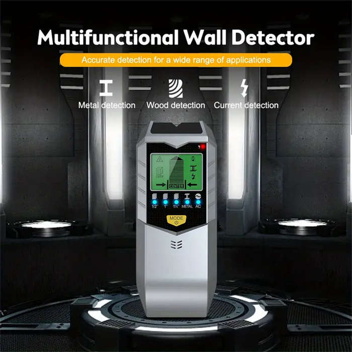 Yellow - 5-in-1 Electronic Wall Detector SH402 Multifunctional Handheld Metal Stud Wood Finder with