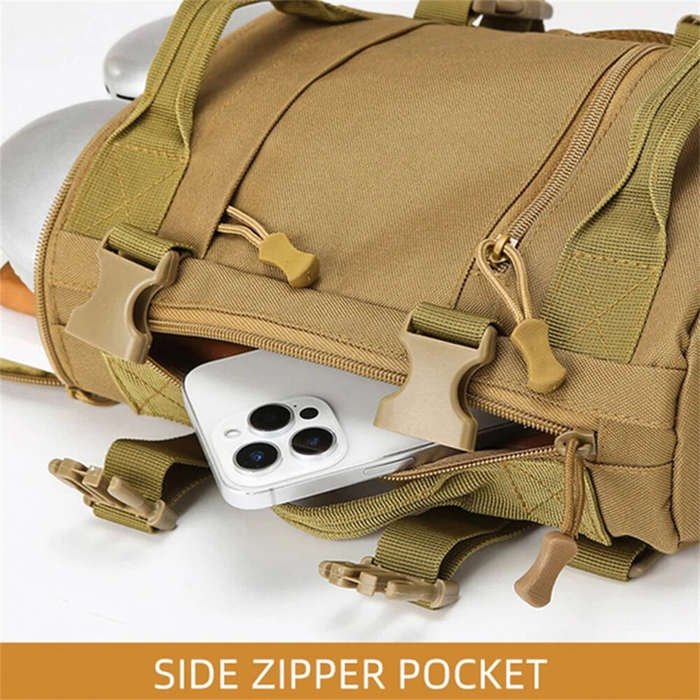 Black - IPRee Tactical Camping Chest Bag Outdoor Hiking Trekking Fishing Cycling Pack Portable Trave
