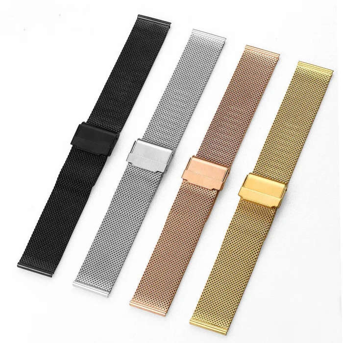 Black - 22mm Quick Release Steel Mesh Belt Replacement Strap for Zeblaze Smart Watch