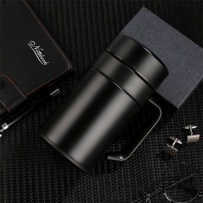Black - IPRee 400ML 304 Stainless Steel Thermal Mug Thermos With Handle Lid Tea Filter Tea Tumber Of
