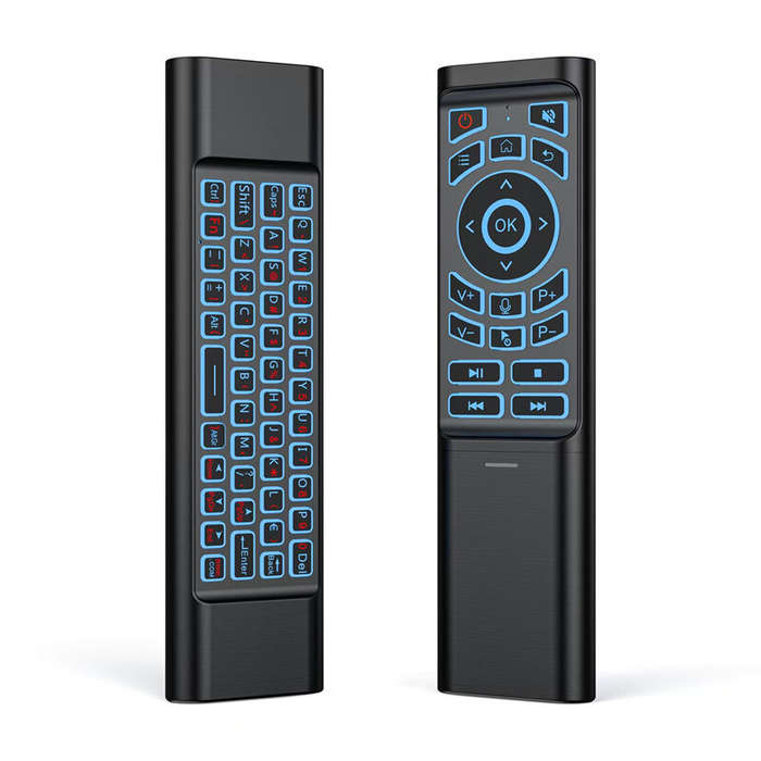 Black - M3 66-keys Wireless bluetooth Remote Control Intelligent Luminous Voice Remote Control 6-Axi