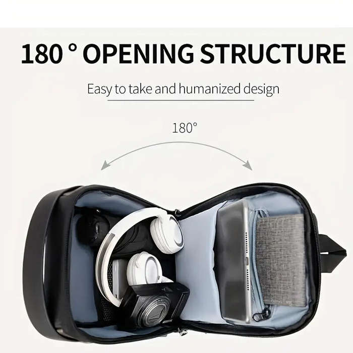 Brown - Men Bag Single Shoulder Bag Multi-function Sports Slanting Chest Backpack Anti-Theft Chest B