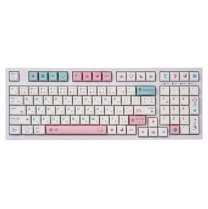 132 Keys Weather Keycap Set PBT Sublimation XDA Profile English/Japanese Custom Keycaps for Mechanic