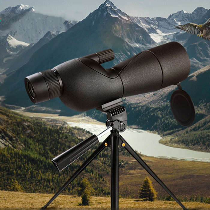 Black - IPRee 25-75x60 HD Spotting Scope Powerful Monocular Zoom Telescope BAK7 Prism Waterproof for