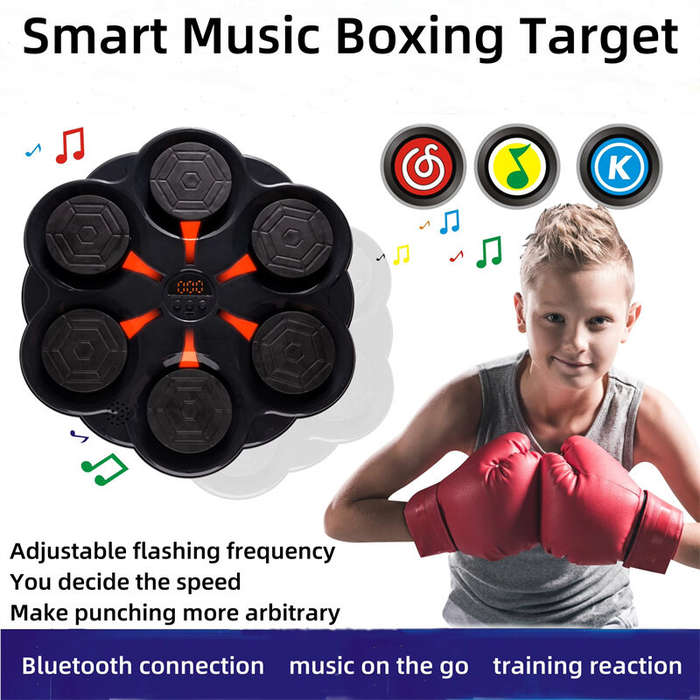 Black - KALOAD Smart Bluetooth Music Boxing Target Children Music Boxing Machine Adult Home Fitness