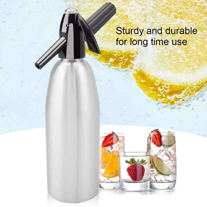 Black - 1L Aluminum Professional Soda Water Bubble Siphon Spark Machine Accessories Bar Kitchen Supp