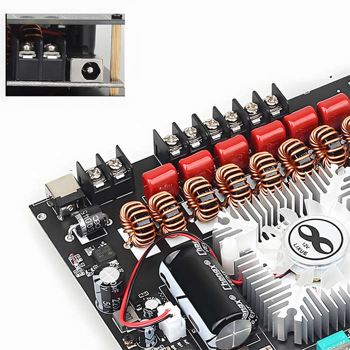 Black - S350HS 2.1 Channel Power Amplifier 220W+220W+350W bluetooth 5.1 AUX USB Dual TPA3251 High Su