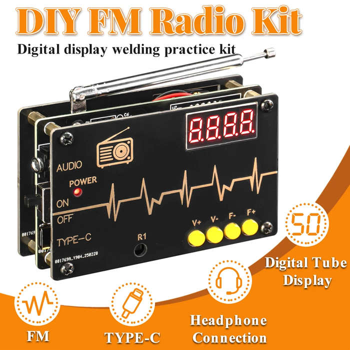 Unsoldered Version - TDA5807S FM Radio Kit High Sensitivity RDA5807M Chip 87-108MHz Frequency Range