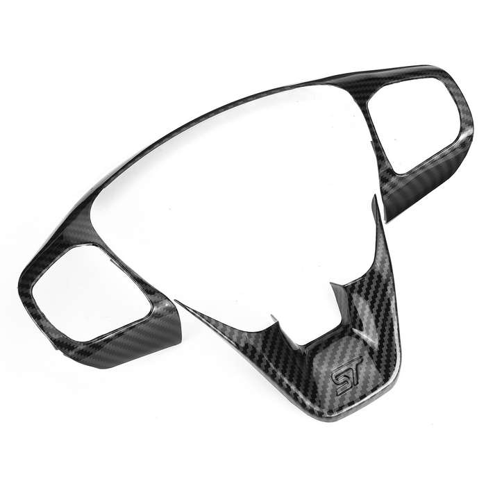 Black - Carbon Fibre Decal Steering Wheel Trim Cover For Ford Fiesta ST MK8 2018 - 2020